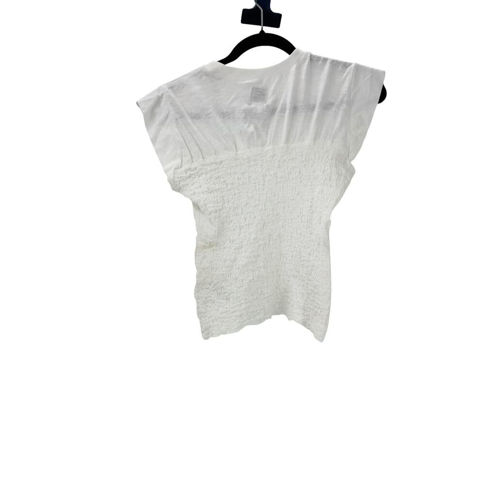 Maeve Smocked Pullover Muscle Top Round Neck Cap Sleeves White Size XS NWOT - Picture 8 of 14